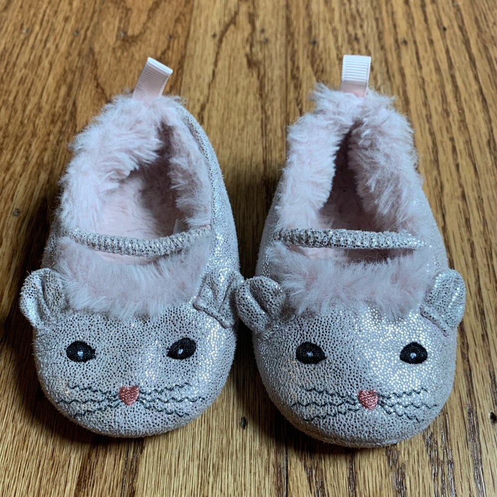 Baby Girl Mouse Slippers, 12-18 months